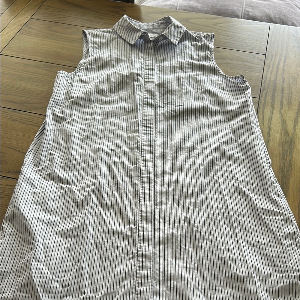 Equipment femme Sleeveless Striped Shirt Dress size medium